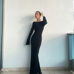 Vintage black spider web dress